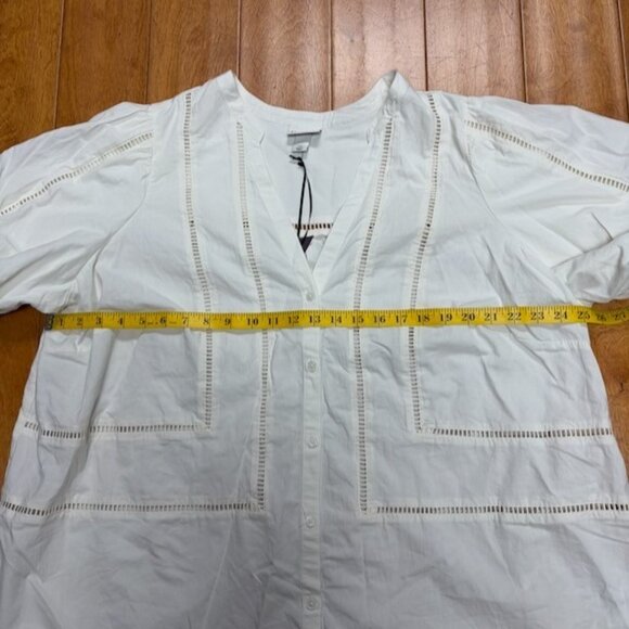 Ava & Viv Womens White Cottagecore Top Puff Sleeves Size 2X Prairie Sheer NWT - Picture 9 of 11